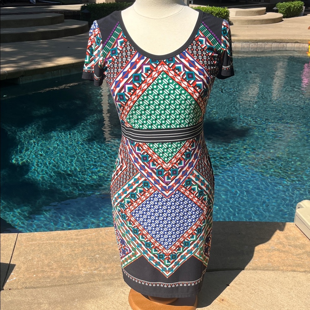 Calvin Klein Multicolor Geometric Dress - size 4